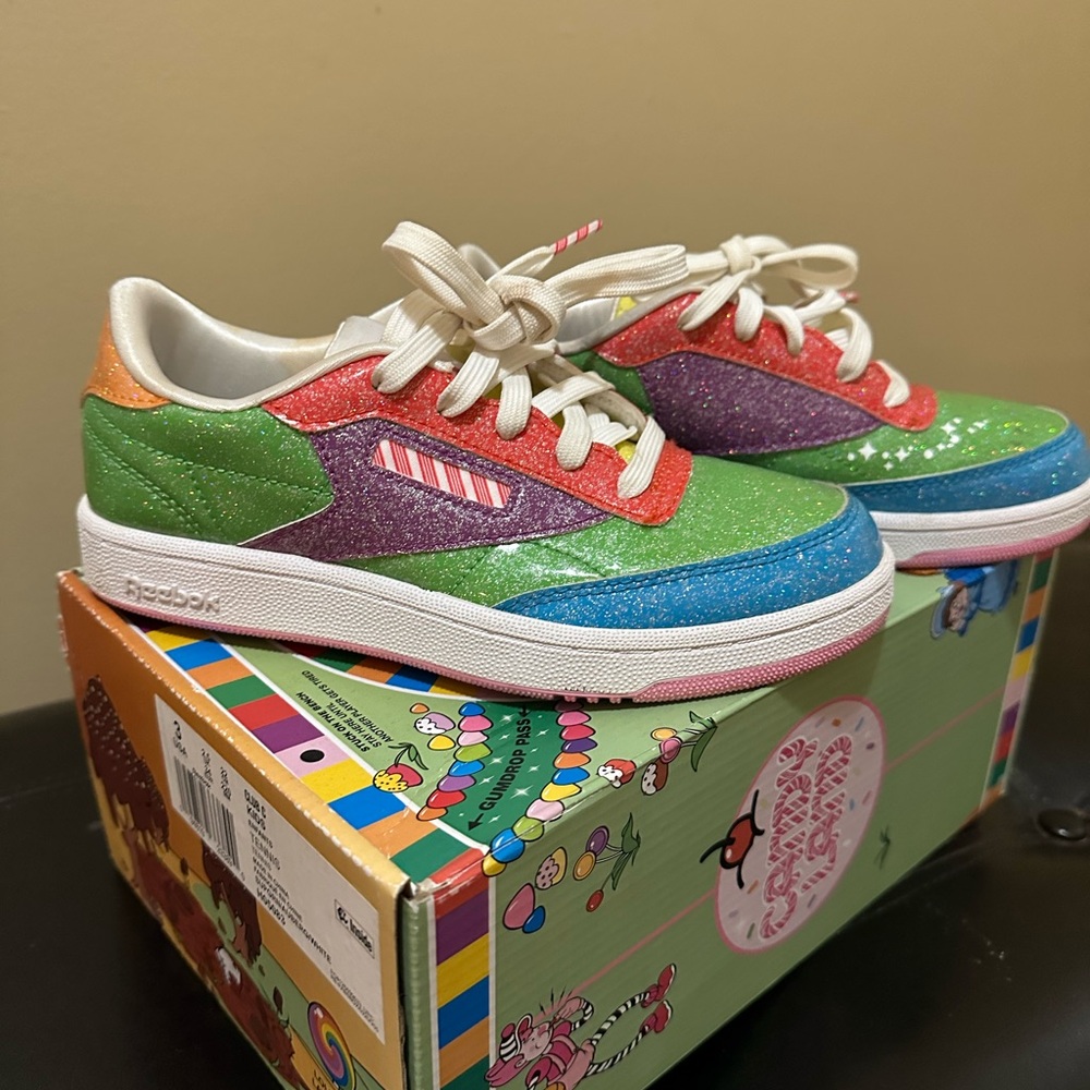 Reebok Club C Candyland Classic Kids Sneakers Sporty Lifestyle Shoes Sz 3 Kids